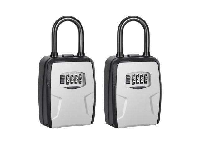 Portable Key Lock Box, Lock Box Wall Mounted for House Key (Grey, 4)