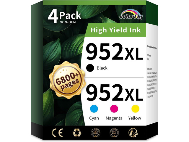 952XL Ink Cartridges Combo Pack Replacement for HP952XL (4-Pack) Work with Officejet Pro 8710 7740 8720 8702 8210 7720 8715 8730 8740 8216 Black...