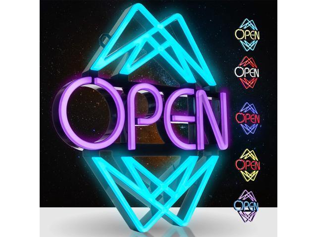 Open Sign for Business with 49 Color Combinations ULTRA BRIGHT LED Neon Sign Visible Day and Night Large Window Sign by 20 x 22in