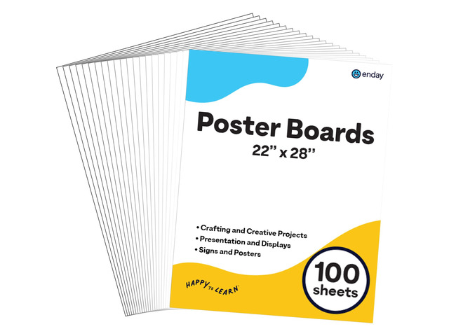 White Poster Board 22x28 Poster Paper, Value Poster Boards Pack of 100 Sheets Posterboard, Large Poster Board Bulk for School Supplies Art Craft...