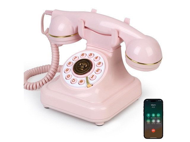 Bluetooth Retro Desk Phone with Handset & Speakerphone, Classic Bluetooth Landline Telephone, Bluetooth Home Phone with USB Rechargeable Power,...