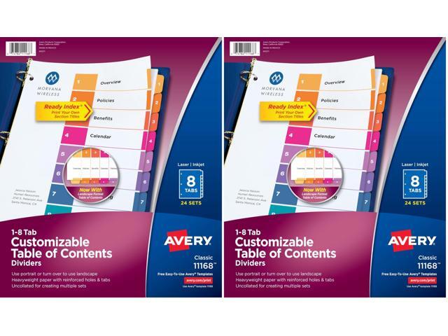 Dividers for 3 Ring Binders, 8 Tabs per Set, Customizable Table of-Contents, Multicolor Tabs, Great for Organizing High-Volume Reports, Projects,...
