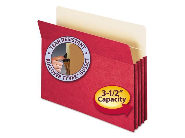 File Pocket, Straight-Cut Tab, 3-1/2' Expansion, Letter Size, Red, 25 per Box (73231)