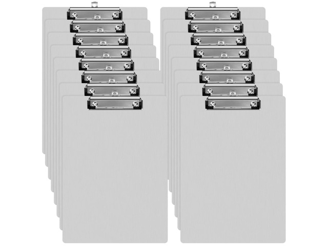 16 Pieces Metal Clipboard Bulks Standard A4 Letter Size 12.5 x 9 Inch Aluminum Clipboard Office Low Profile Clip for Classroom Office Supplies...