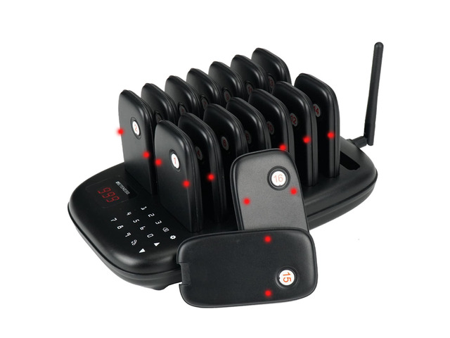 TD175 Restaurant Waiting Buzzers,16 Pagers and Beepers for Church Nursery, Food Truck, 3280ft Long Range, Mute Keyboard, 7 Prompt Modes, View...