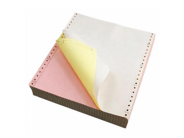 Multi-Part Colored Computer Paper, 9 1/2' x 11', 3-Part, Carbonless, 1100 Sheets