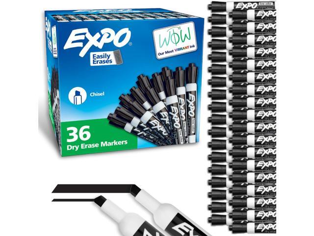 Dry Erase Markers Chisel Tip Black Low-Odor Perfect for Whiteboards Non-Porous Surfaces & Home Offices, 36 Count (Pack of 6)