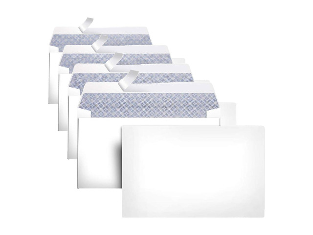 #6 3/4 Security-Tinted Self-Seal Envelopes for Invoices and Documents,White,(Pack of 1200)
