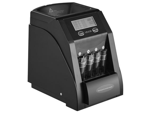 USD Coin Sorter, Coin Counter Machine for ¢1 ¢5 ¢10 ¢25 Coins, LCD Screen Display, Coin Sorter and Wrapper Machine with Thicker Coin Tubes and.