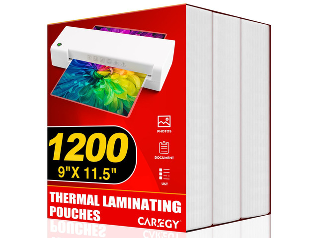 Thermal Laminating Pouches, 1200 Pack 3 Mil, 9 x 11.5 Inches Laminating Sheets Paper for Laminator, Clear, Letter Size, Office and School Supplies