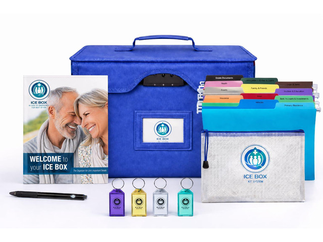 Icebox End of Life Organizer Fire-Resistant Estate Planning & Emergency Document Storage Box Lockable Home File Organizer for Important Documents...