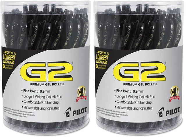 G2 Premium Gel Roller Pen,Retractable and Refillable,Fine Point 0.7 mm,Black Ink,(Pack of 72)
