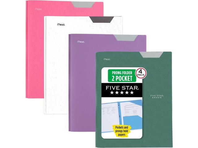 2-Pocket Folder,Plastic Folder with Stay-Put Tabs and Prong Fasteners,Holds 8-1/2' x 11' Paper,Tidewater Blue,White,Amethyst Purple,Harvest Yellow...