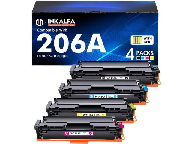 206A Toner Cartridges 4 Pack M283fdw M283cdw 206X Set (with Chip-B/C/Y/M) Compatible Replacement for HP 206A 206X Color LaserJet Pro MFP M283fdw...