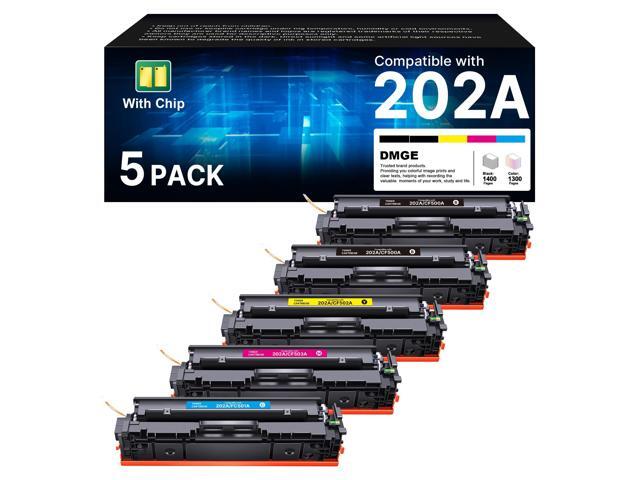 202A Toner Cartridges 5 Pack Replacement for HP 202A 202X (with Chip) Compatible for HP Color Laserj Pro MFP M281fdw, M281cdw M281fdn M254dw M254...