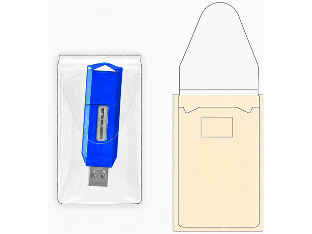 Clear USB Flash Drive Holders Peel Adhesive Resealable Storage - 250 Pack 2' x 3 7/16' - Dust-Resistant, Reusable, Back Strip - for Offices, IT,...