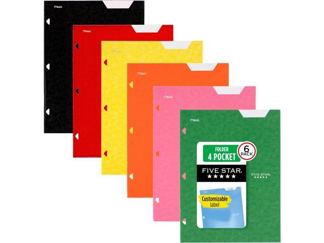 4-Pocket Folder,Paper Folder,Fits 3-Ring Binders,Holds 8-1/2' x 11' Paper,Assorted Colors (38056),6 Count (Pack of 8)
