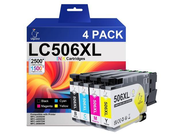 LC506XL4PK High Yield Ink Cartridges for Brother Printer MFC-J4355DW MFC-J4555DW MFC-J4557DW MFC-J6560DW Replacement for Brother LC506 LC506XL.