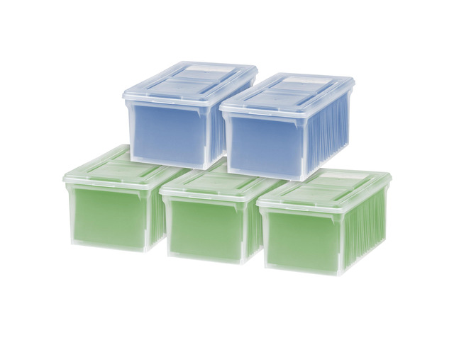 5-Pack 44 Qt. Letter File Box with Hinged Lid, Clear Organize lesson plans, classroom files and teaching materials with secure storage for...