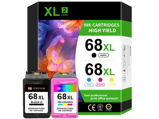 68XL 68 Ink Cartridge Compatible with HP 68 68XL 68e Ink Cartridges Black/Color Combo Pack Replacement for Envy 6155e 6100e 6152e 6500e 6552e 6555e.