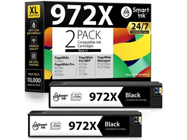 Compatible Ink Cartridges Replacement for HP 972X 972 X (Set of 2 Black Combo Pack) to use with HP PageWide Pro 477dw 577dw 452dw 477dn 452dn 577z...