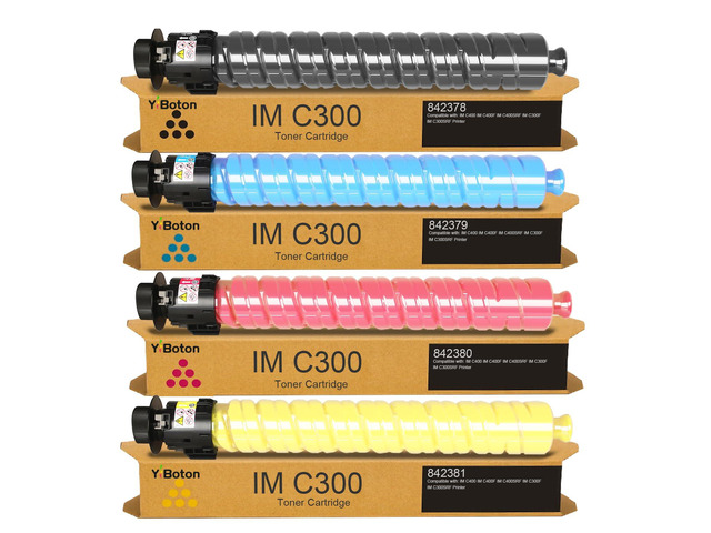 IM C300 IM C400 IMC300 IMC400 Toner Cartridge Compatible with Ricoh 842378 842379 842380 842381 for Use in Lanier Savin IM C300F C300SRF C300SF...