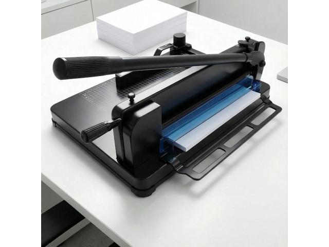 Heavy Duty Paper Cutter for A4 Paper, Guillotine Paper Cutter 12 Inch, 400 Sheet Capacity, Solid Steel Construction, Black