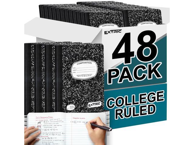 Composition Notebook College Ruled 48 PK Bulk 200 Pages for School Feature: No Bleed Pages, Ideal for: Students, Teachers, Binding: Sewn...
