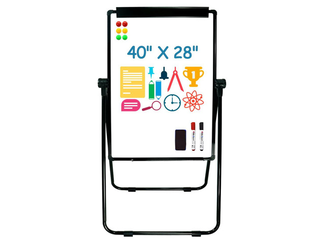 Stand White Board - 40 x 28 Inch Double Sided Magnetic Dry Erase Board with Stand Height Adjustable, Home Office Classroom School Teacher Use