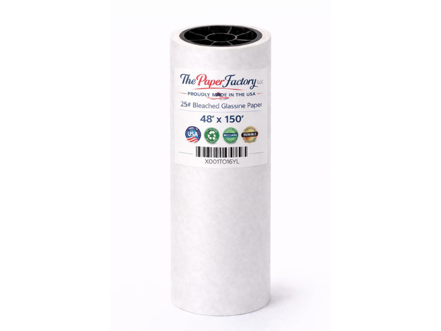 Glassine Paper 48 x 150' Premium Acid-Free Neutral pH. Archival Safe, Translucent, Grease-and Moisture-Resistant. Protect Artwork, Photos,...