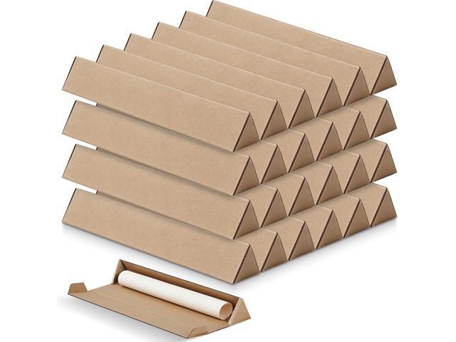 50 Pcs Triangle Mailing Shipping Tubes 18.25'L x 3'w x 3'h Brown Corrugated Cardboard Box Poster Tube for Protecting, Shipping, Mailing and Storage...