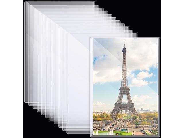 12 Pcs Poster Protector Sleeves 18 x 24 Inch, Clear Plastic Poster Sleeves Frame, Waterproof Rigid Print Sheet Protectors for Art Portfolio.