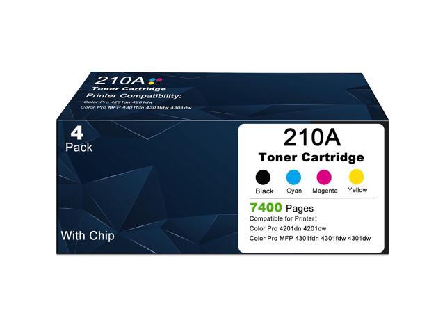210A 210X 4 Pack Toner Cartridges Replacement for HP 210A 210 W2100X W2100A Compatible with Color Laserje Pro 4201dn 4201dw MFP Pro 4301fdn 4301fdw...