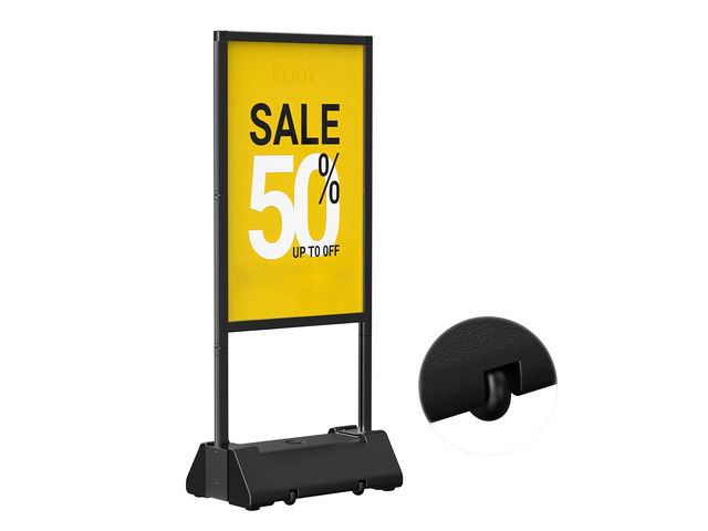Heavy Duty Sign Holder Stand, 24'x36' Poster Stand Water-Fillable Base & Wheels, Aluminum Alloy, Portable Sidewalk Design, Outdoor Business Use,...