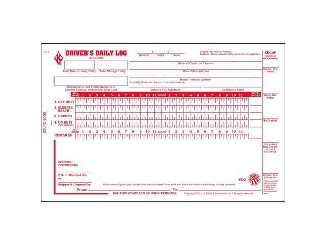 J. J. Keller Driver Daily Log Book 25-pk. with Detailed Driver Vehicle Inspection Report & Simplified Recap - Book Format with 31 Sets, 2-Ply with.