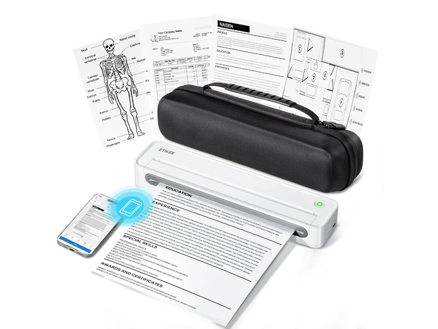 Portable Printers Wireless for Travel, D90E Bluetooth Inkless Thermal Printer, Supports 8.5' X 11' Thermal Paper, Mobile Printer for Phone Laptop...