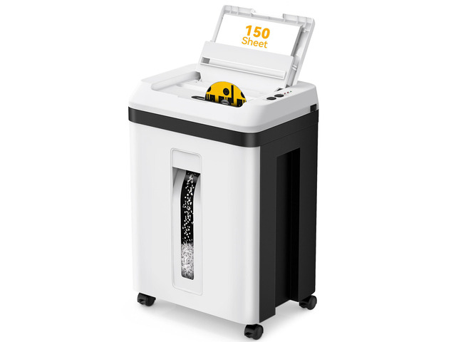 150-Sheet Paper Shredder Heavy Duty, Micro Cut and CDs/Cards, P5 Ultra Security, 60 Min Non Stop Shredder for Home Office, 5.3 Gallon Bin with...
