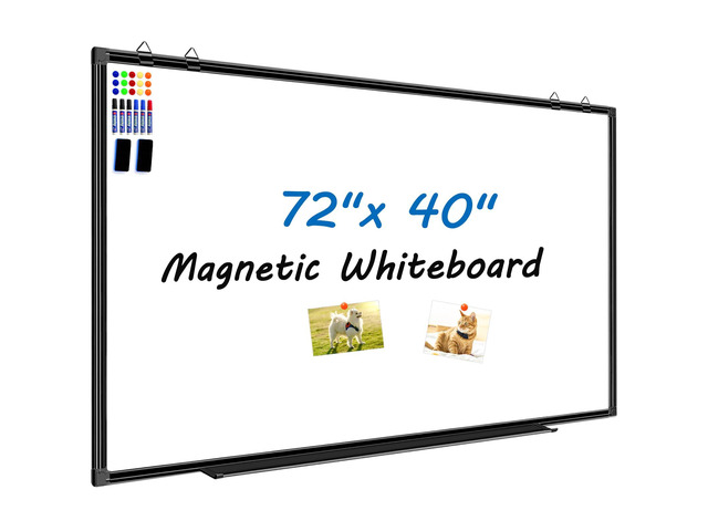 Large White Board Dry Erase Board for Wall 72'X40' Magnetic Whiteboard with Long Pen Tray, Presentation Dry Erase Boards for Office, Classroom,...