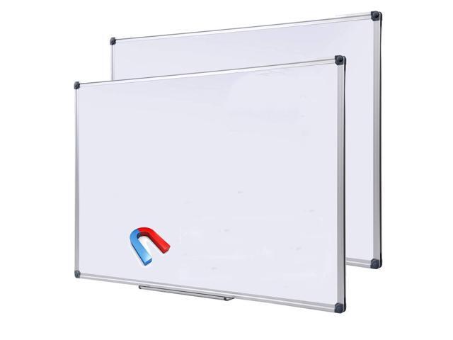 2 Pack 48 x 36 Large Magnetic Dry Erase Board with Removable Marker Tray Commercial Quality Wall-Mount Aluminum Message Presentation 4 x 3 ft...
