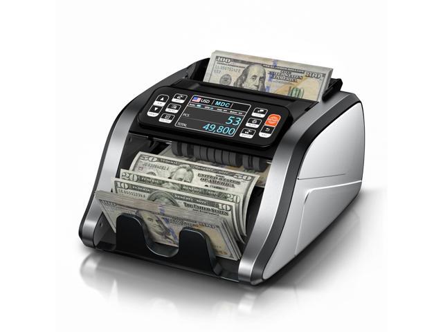 N60 Mixed Denomination Money Counter Machine, Value Counting, UV/MG/IR/DD Counterfeit Detection, 3.5' TFT Display Cash Counting Machine, Printer...