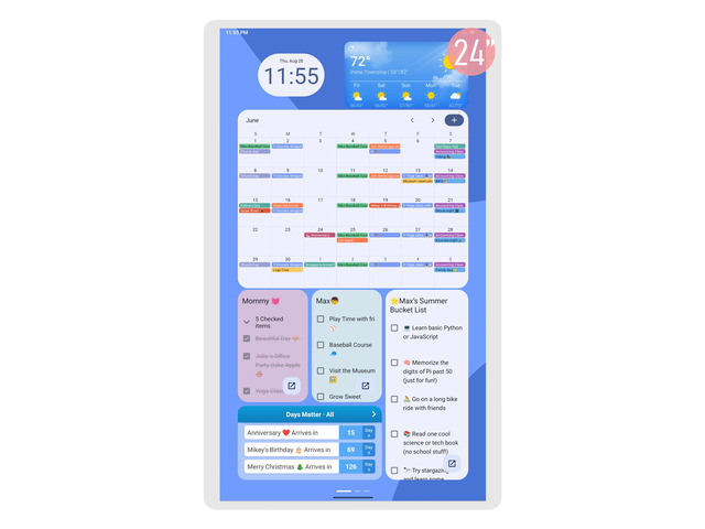 Digital Calendar Wall Touch Screen, Wall Calendar, (24/32 Inch Smart Digital Calendar Family Schedules, Meal Planning, Business Chore Chart/) (24...