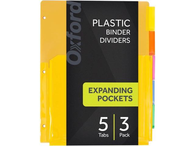 Binder Dividers with Pockets, 3 Pack, 8 Multicolor Tabs with Inserts, Pockets Expand 1/4', Flexible Lightweight Plastic Dividers for 3 Ring Binders...