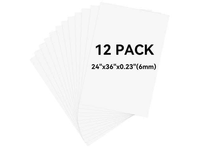 12 Pack White Foam Board 24'x36', 0.23' Thick Foam Core Board for Projects, White Poster Board for Painting, Displaying, and Craft Projects