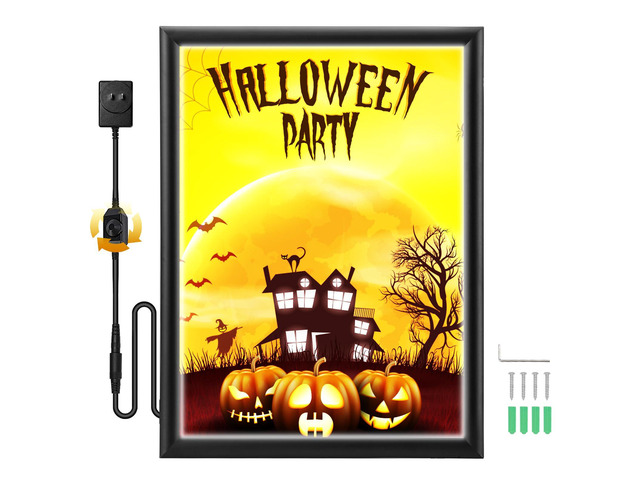 LED Poster Frame 27'×40' Snap Frame with Dimmer Switch Illuminated Backlit Movie Poster Frame in Black Adjustable Brightness Gift for Chrismas...