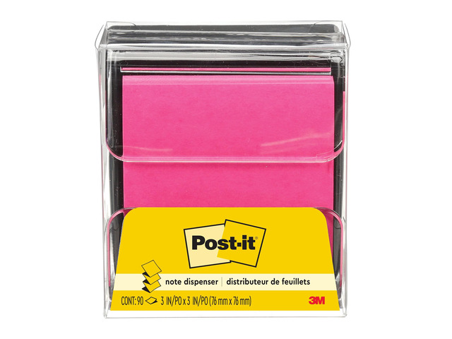 Pop-up Notes Dispenser, 3x3 in, Black Base Clear Top, Pack Includes a 45-Sheet Pad (WD-330-BK) (Pack of 6)
