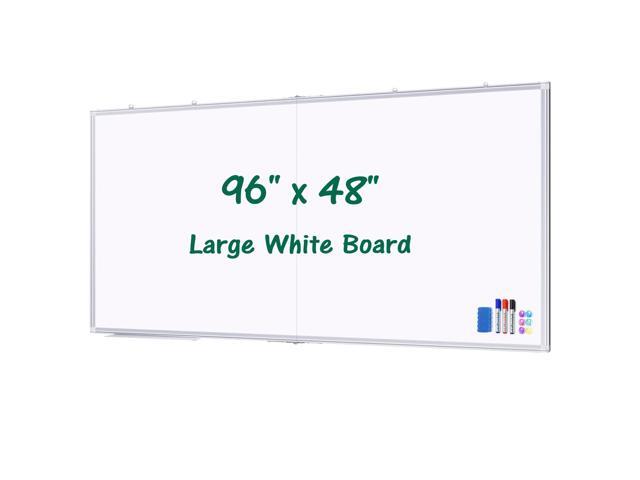 Magnetic White Board for Wall 96' x 48' Aluminum Frame Large Dry Erase Board, Wall-mounted or Hanging. 8' x 4' Double Sided Surface Increase...