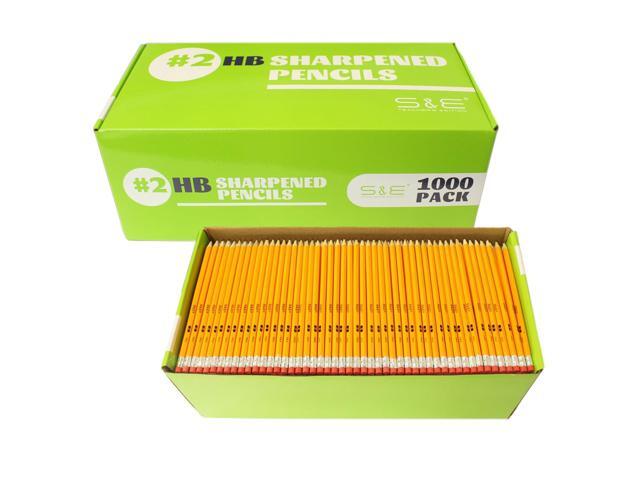 1000 Count Pre-sharpened #2 Pencils with Erasers Bulk Yellow Woodcase HB Lead Pencils for School Districts, Testing Centers, Churches & Offices.