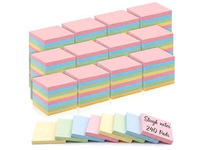 240 Pack Sticky Notes Bulk 3 x 3 inch Self Stick Note Pads Multicolor Paper Memo for Office School Supplies Student Teacher Classroom Back to.