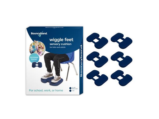 Bouncyband Wiggle Feet, Dark Blue, 6 Pack Sensory Foot Cushion Quietly Facilitates Movement to Help Improve Concentration - 12 x 9 x 2.5 Sensory...