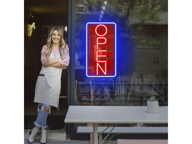 Open Signs for Business Ultra Bright LED Neon Open Signs for Business Storefront Window Glass Door Shop Store Florists Bar Salon Pubs with ON/OFF...